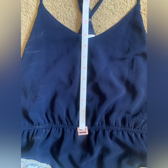 Charming Charlie Navy and White Floral Lace Long Maxi Dress - Picture 9 of 14